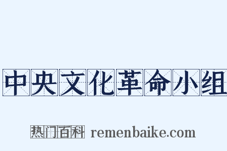 中央文化革命小组是什么意思的图片